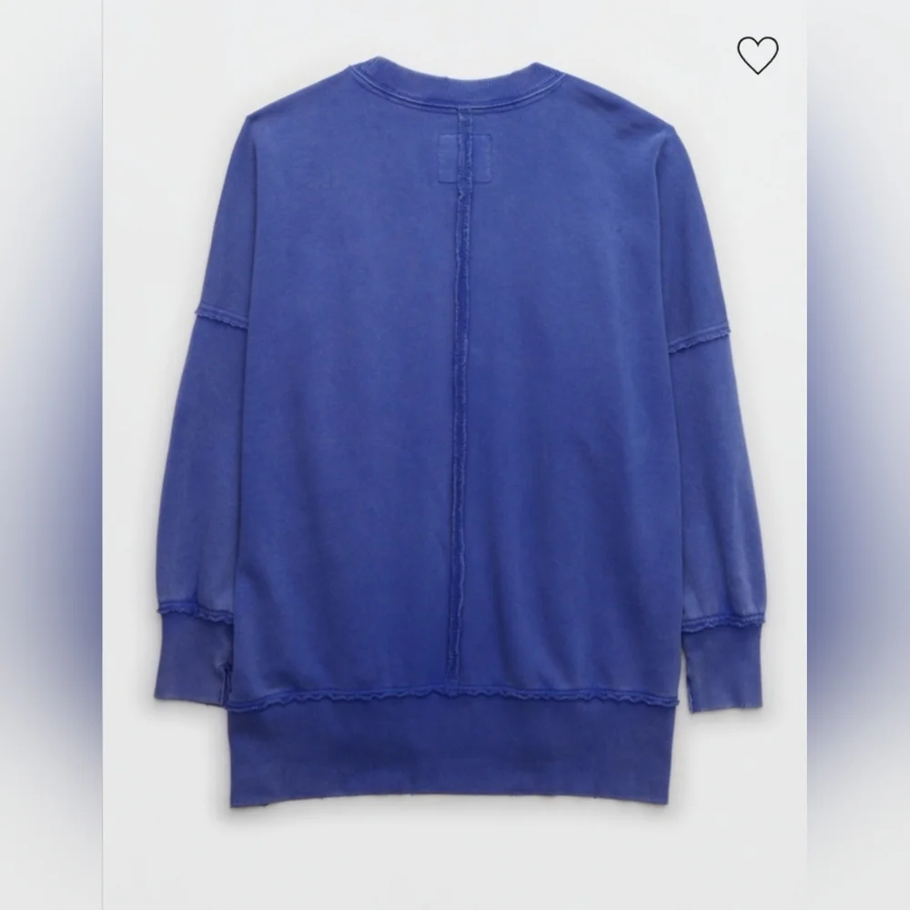 AERIE Oversized Crew Sweatshirt, Size XS - Picture 5 of 12